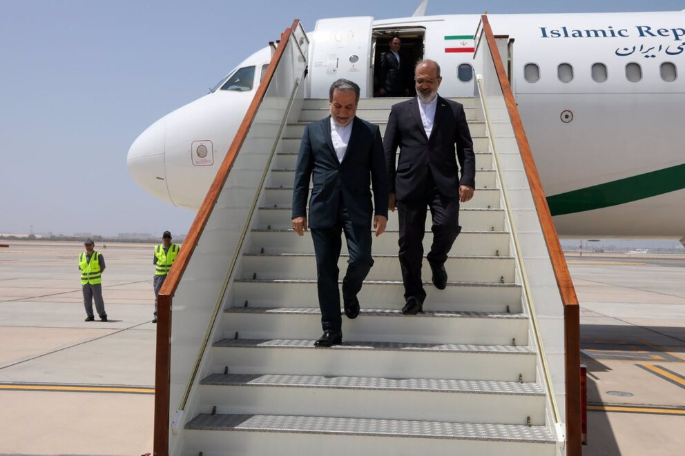 Iran's Regime Admits Nuclear Talks with US Were Challenging Yet Beneficial Iran's Foreign Minister Abbas Araghchi arriving in Mascate