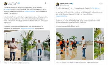 El alcalde Dumek Turbay Paz informó sobre la cancelación de la apertura de los primeros dos kilómetros del Gran Malecón del Mar - crédito @dumek_turbay/X