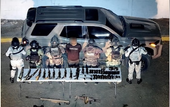 El operativo se llevó a cabo en la sindicatura de Sanalona, en el municipio de Culiacán, Sinaloa. (Crédito: X | @EJTO_FAM_GN)