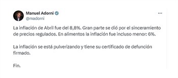 Manuel Adorni se pronunció sobre