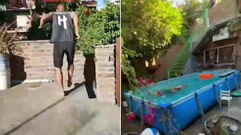 Se tiró a la pileta