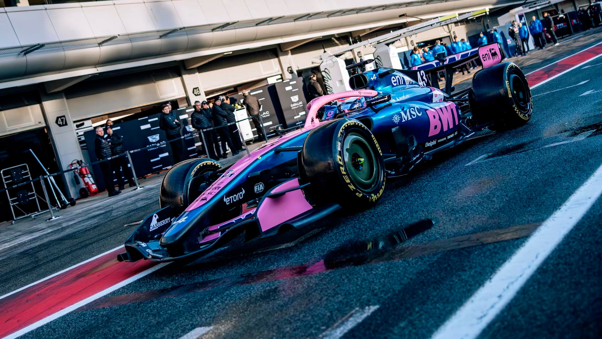 Franco Colapinto salió a girar en el primer turno con el A526 de Alpine