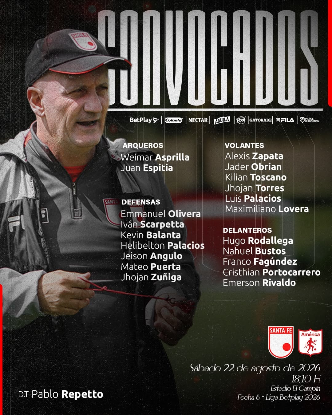 Estos son los jugadores que tendrá Pablo Repetto-crédito Santa Fe