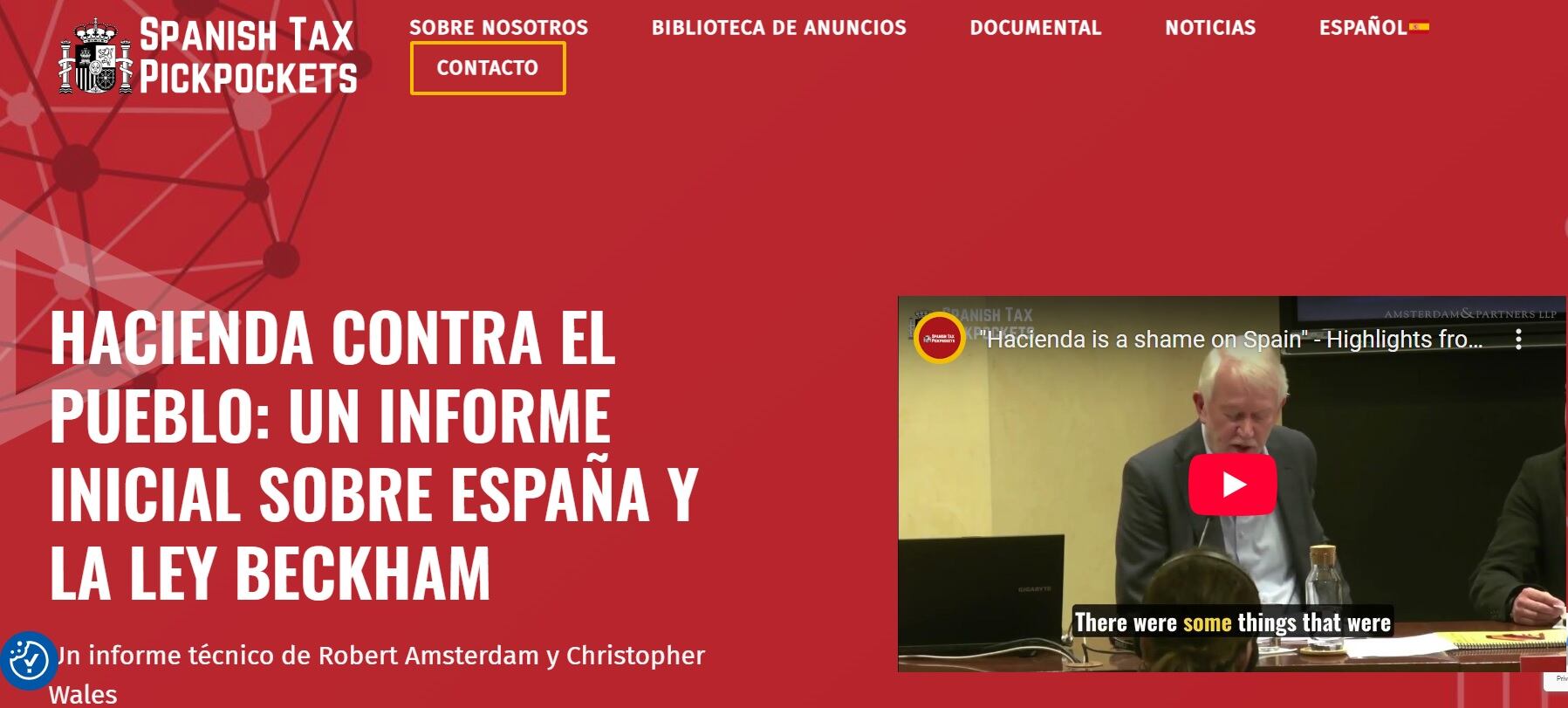 La web que el bufete Amsterdam & Partners ha creado para denunciar las prácticas de la Agencia Tributaria