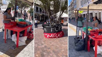 Manifestantes aclararon que los símbolos no hacían referencia al ELN sino a una olla comunitaria - crédito Captura de Video X/Caracol Pasto