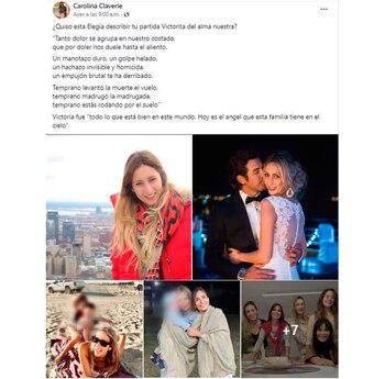 Posteo de Carolina Claverie en