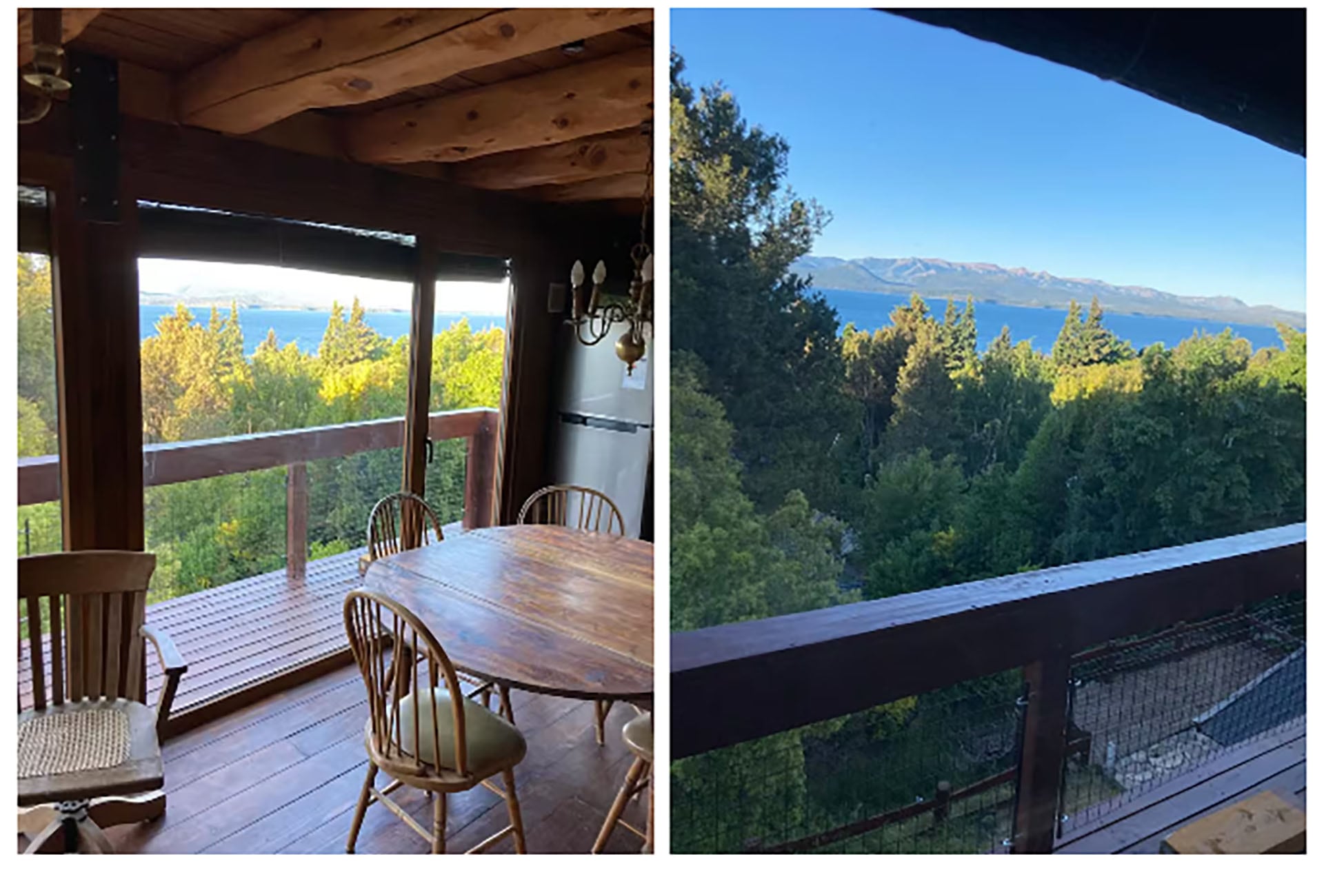 Vista al exterior desde la cocina de la cabaña