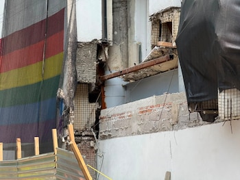 Así quedó la zona del desprendimiento. Crédito: Alcaldía Cuauhtémoc