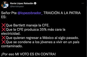 Kenia López Rabadán explicó por
