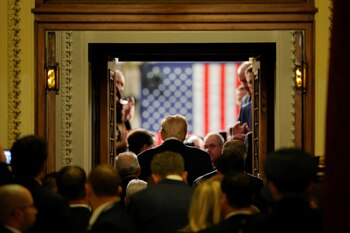 Donald Trump llegó al Capitolio