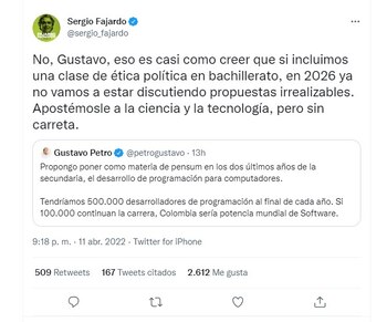 Los candidatos presidenciales Sergio Fajardo,