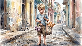 La infancia que trabaja en Cuba: La dura vida de un niño de diez años que vende ajos y pan