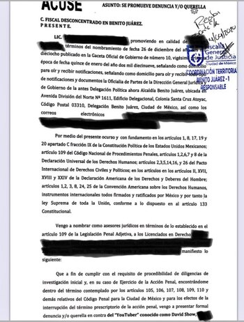 Así fue el acuse enviado