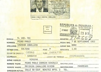 La cédula de identidad personal panameña, con el número 4-102-701, correspondiente a la provincia de Chiriquí, le fue expedida a Pablo Escobar Gaviria en medio de acuerdos informales y de la corrupción institucional de la época. (Redes sociales)