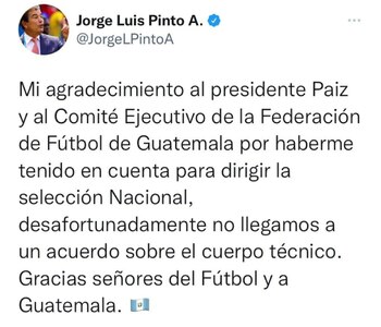 Jorge Luis Pinto reaccionó al