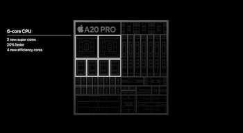 Esta línea integra el procesador A20 Pro, el cual esta potenciada para tareas de IA. (Apple)