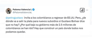 La senadora Paloma Valencia cuestionó