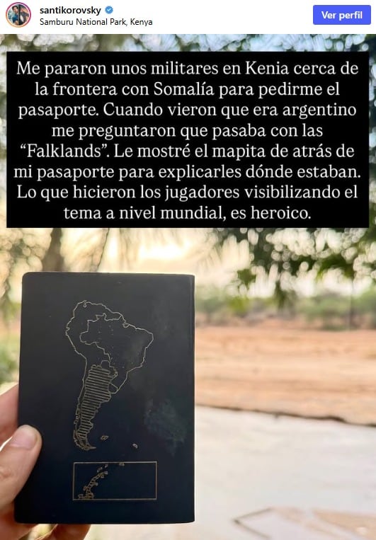 Santiago Korovsky cuenta cómo unos militares en Kenia reaccionaron al ver su pasaporte argentino