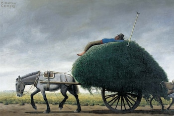Florencio Molina Campos, "El carro pastero", 1954. Óleo sobre tela