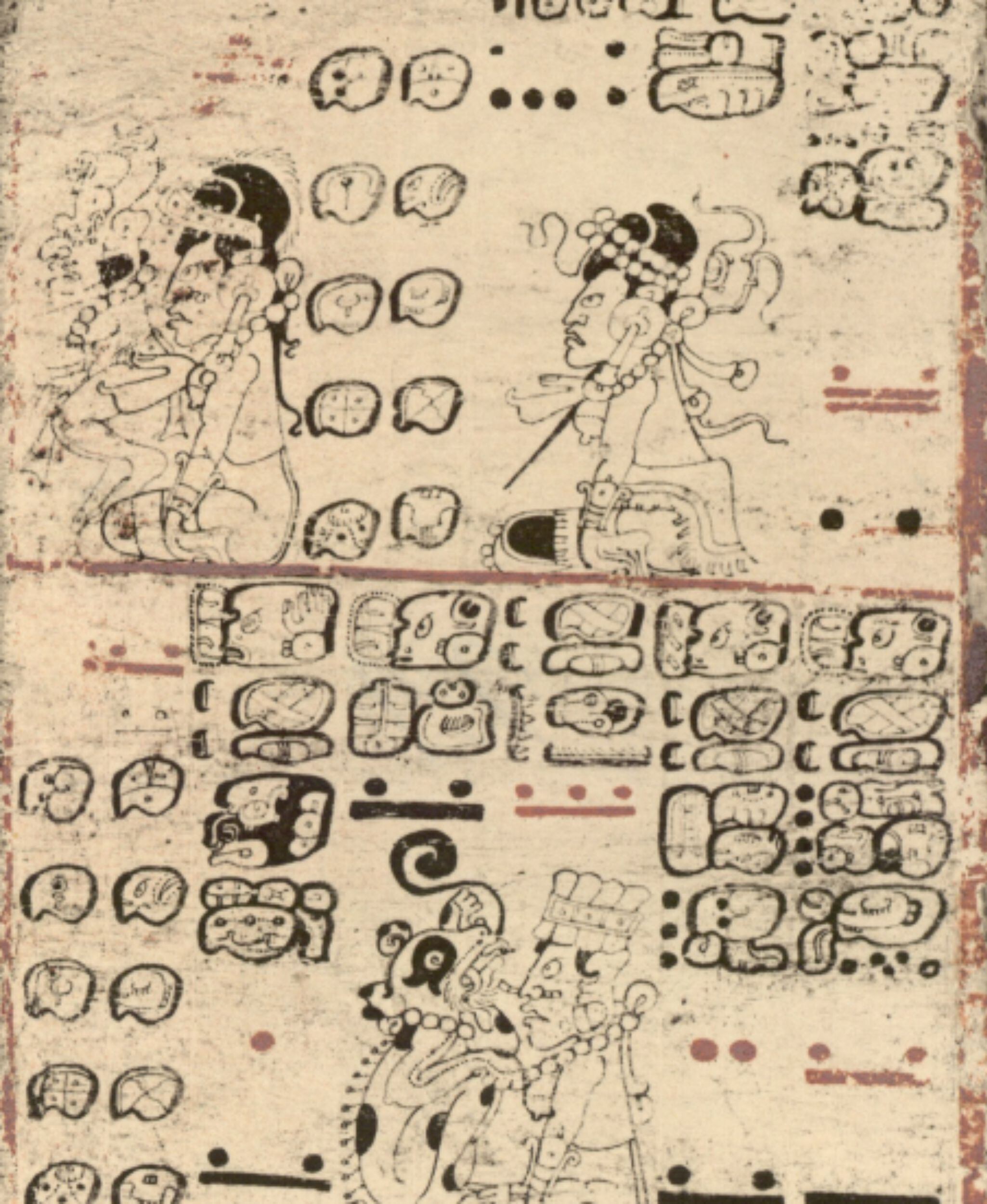 El manuscrito, elaborado sobre papel hecho con la corteza interna de higueras centroamericanas, contiene tablas que predicen eclipses solares y lunares