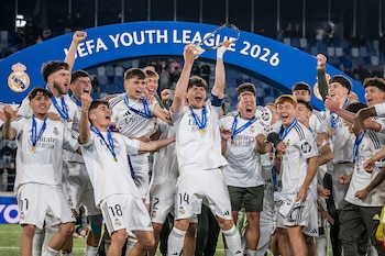 El conjunto juvenil del Real Madrid venció al Brujas y se consagró campeón por segunda vez en su historia (Photo by Fabrice COFFRINI / AFP)
