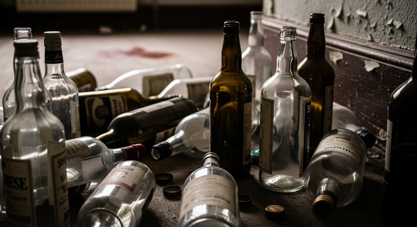 Los investigadores encontraron 173 botellas vacías de alcohol en la habitación de la menor, un hallazgo central en la investigación judicial. (Imagen Ilustrativa Infobae)