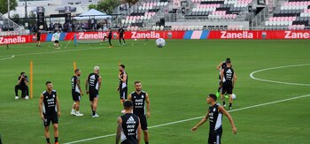 La selección argentina entrenando en