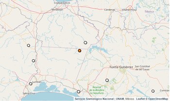 Temblor registrado en Chiapas.
(SSN)