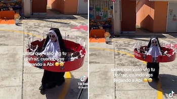 Niña gana concurso de disfraces en su primaria con una versión miniatura de la Monja de la Feria