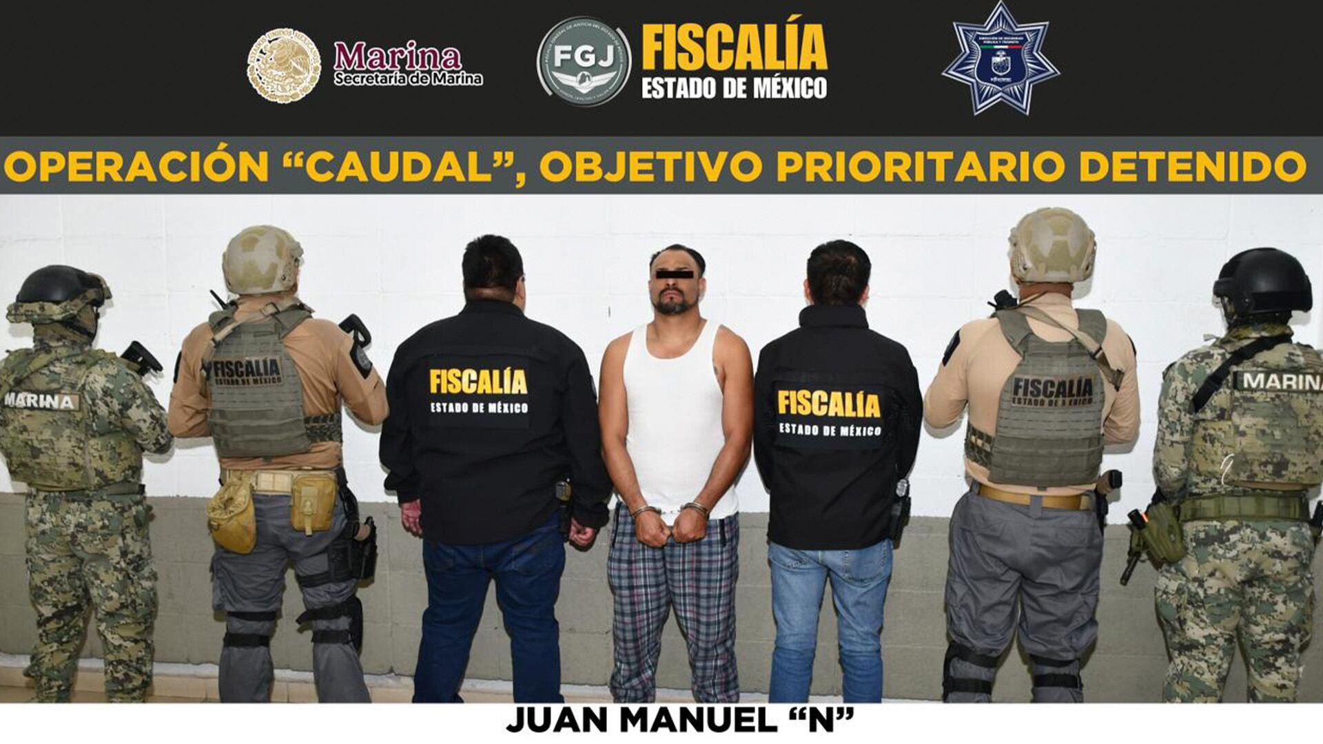 El Maya fue detenido como parte de las labores de la Operación Caudal. Crédito: X - @FiscaliaEdomex