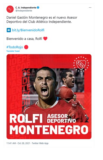 El posteo donde se informó