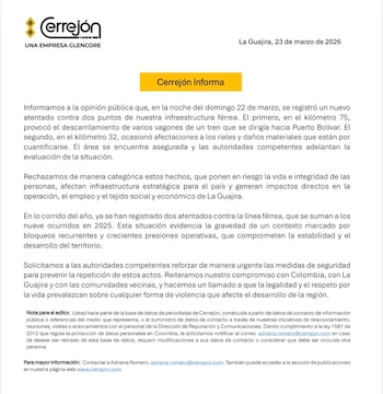 La empresa advierte que la