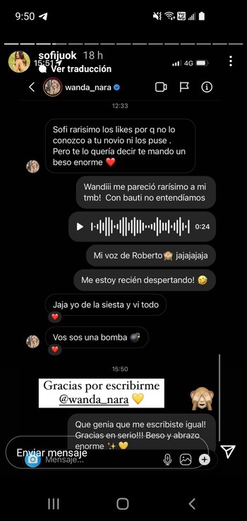 La charla de Wanda Nara