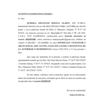 El cambio de letrado que