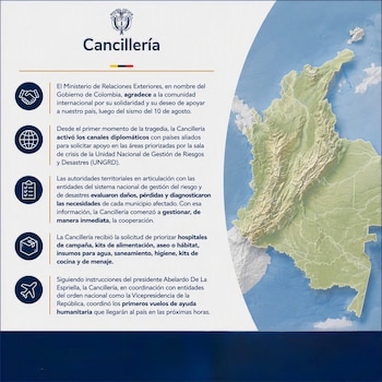 La Cancillería de Colombia pidió apoyo internacional y creó un puesto de mando para coordinar las ofertas de gobiernos y organismos multilaterales - crédito @CancilleriaCol/X