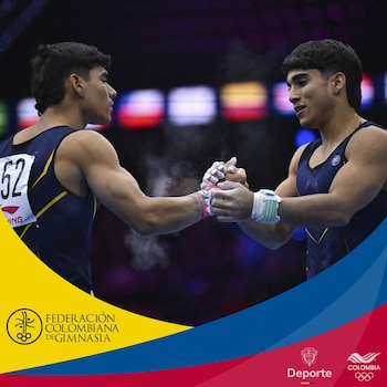 Ángel Barajas y Camilo Vera son los dos mejores gimnastas colombianos en 2026 - crédito Federación Colombiana de Gimnasia