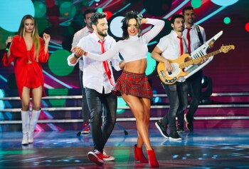 Nico Occhiato junto a Florencia Jazmín Peña en el "Bailando 2019" (Crédito: prensa LaFlia/Negro Luengo)