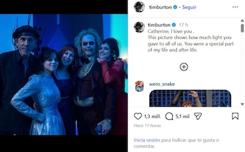 Burton publicó una fotografía de