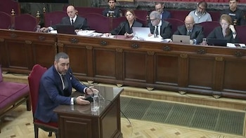 Víctor de Aldama declarando en el Supremo a 29 de abril, por el 'caso mascarillas' (Captura de pantalla, imágenes del Tribunal Supremo)