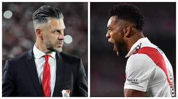 Martín Demichelis y Michel Ángel Borja