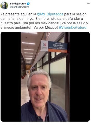 Santiago Creel pernoctó en San