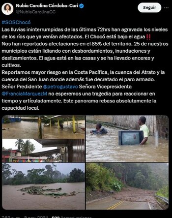 La mandataria solicita apoyo del