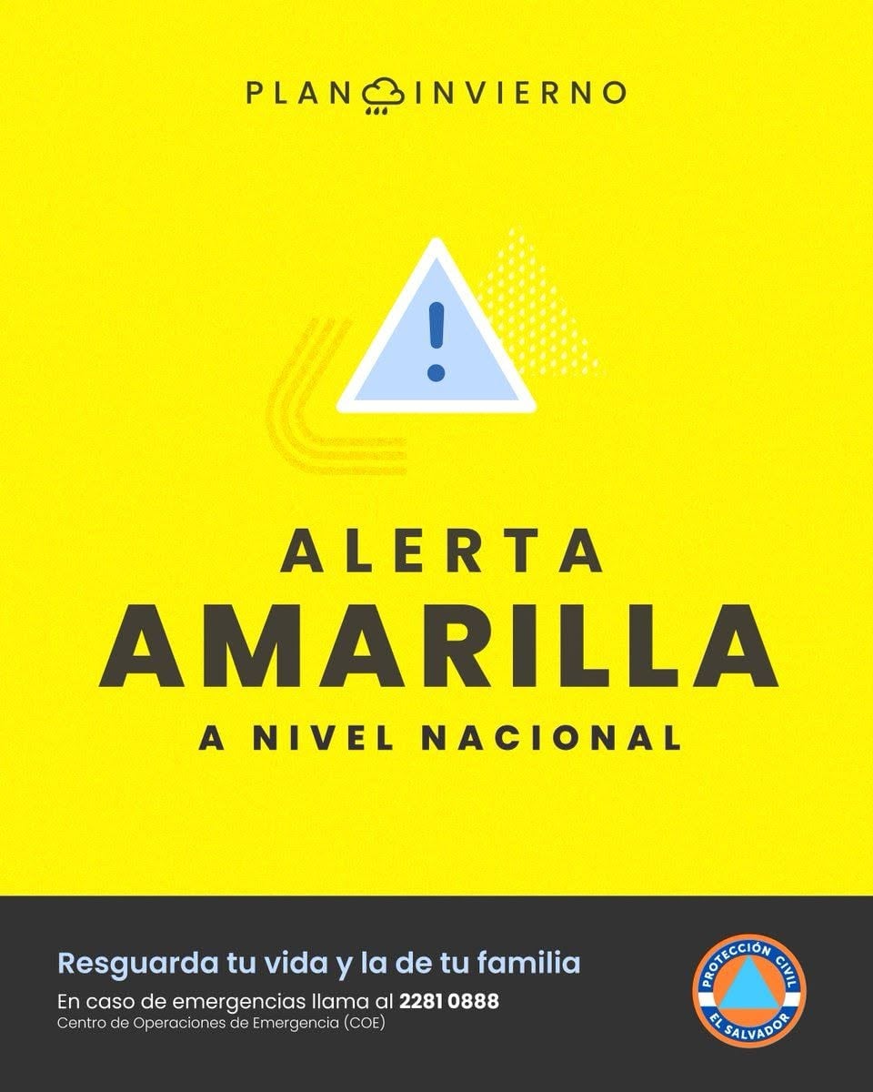 Protección Civil informó que Cristina se degradó a una vaguada cerca de las costas salvadoreñas el 11 de junio de 2026. (Cortesía: Protección Civil)