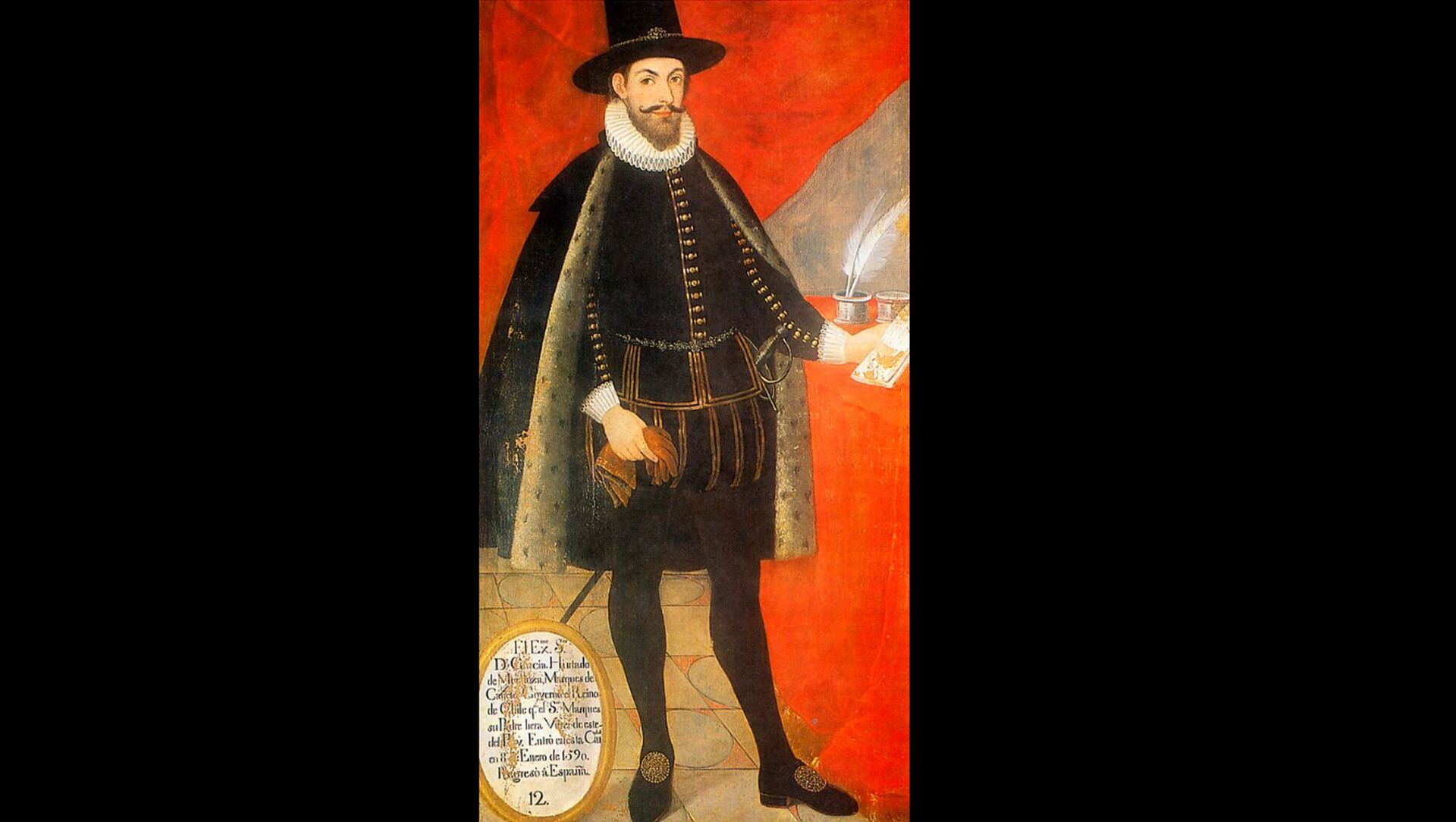 Con experiencia militar en Chile, García Hurtado de Mendoza asumió como virrey en 1590 y promovió la explotación de plata y mercurio en el Perú colonial. (MNAAHP)