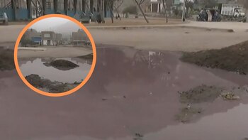 Aguas servidas en parque de