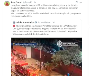 Jean Ferrari se pronunció sobre tragedia en Matute.