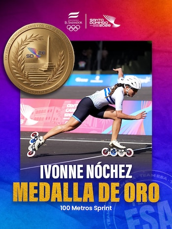 Potencia salvadoreña: Ivonne Nóchez impone su ritmo sobre la pista y suma una nueva gloria dorada para El Salvador (Cortesía: Comité Olímpico de El Salvador).