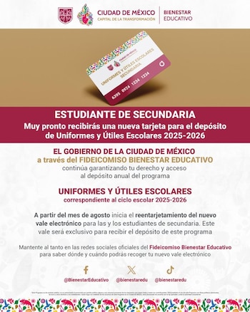 Estudiantes de secundaria recibirán una