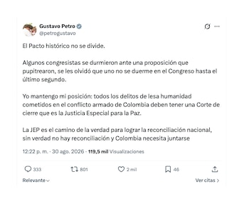 Gustavo Petro y su mensaje al Pacto Histórico
