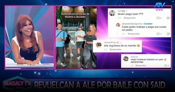 Alejandra Baigorria responde a quienes aseguran que mantiene a Said Palao. Captura: Magaly TV La Firme.